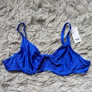 Pour Moi Bathing Suit Top, 32 E Underwire, Reef Blue